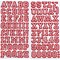 AC Chipboard Alphabet Stickers - Letterman, Crimson Glitter, 91pcs